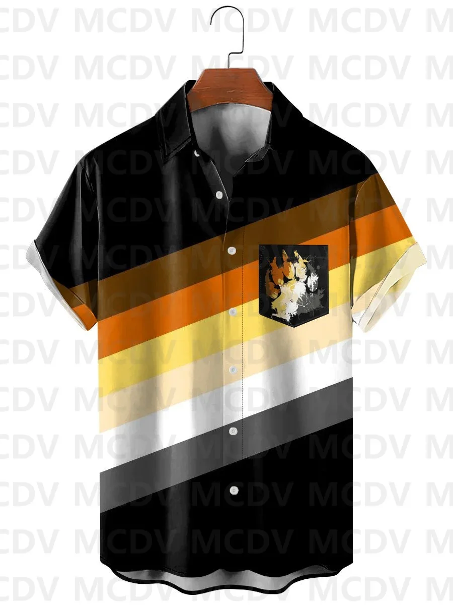 Proud Bear Colorblock Print Chest Pocket Short Sleeve Shirt Men's Vacation Beach Hawaiian Shirts
Proud Bear Colorblock Print Chest Pocket Short Sleeve Shirt Men's Vacation Beach Hawaiian Shirts