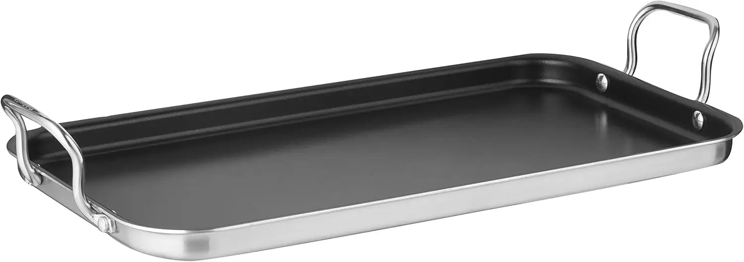 Nonstick Double Burner Griddle Skillet, 10x18-Inch, Triple Ply Stainless Steel with Cool Grip Handle
Nonstick Double Burner Griddle Skillet, 10x18-Inch, Triple Ply Stainless Steel with Cool Grip Handle