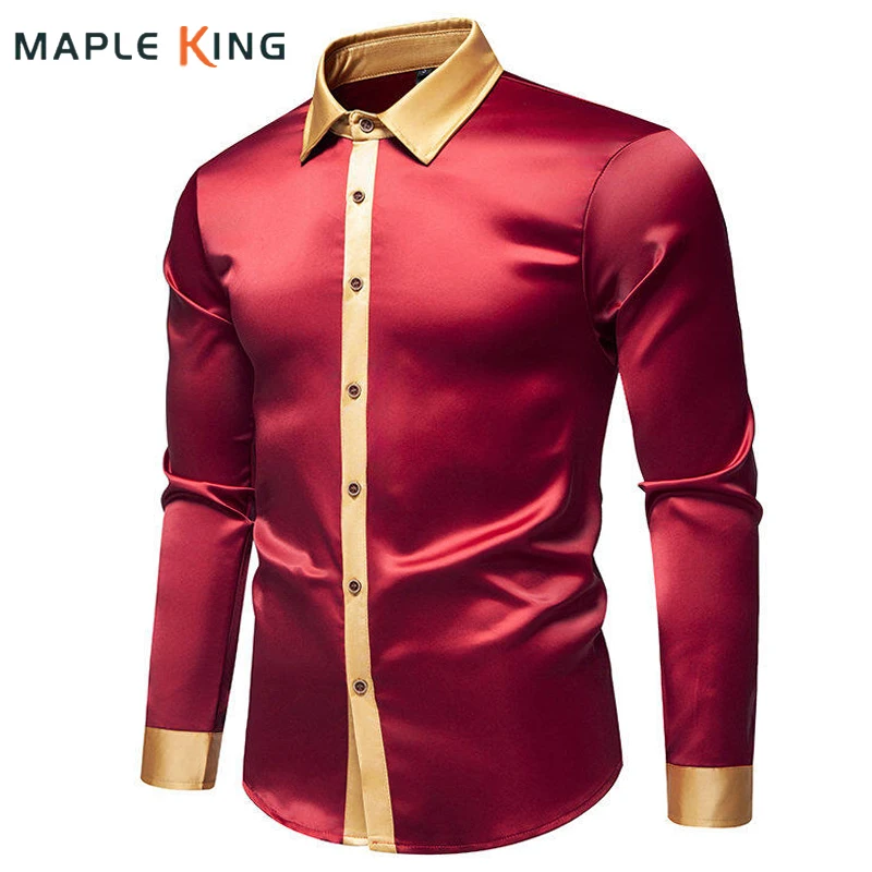Luxury Designer Clothes Men Satin Silky Dress Shirts 2025 Patchwork Color High Quality Man Wedding Party Elegant Hippie Shirt
Luxury Designer Clothes Men Satin Silky Dress Shirts 2025 Patchwork Color High Quality Man Wedding Party Elegant Hippie Shirt
