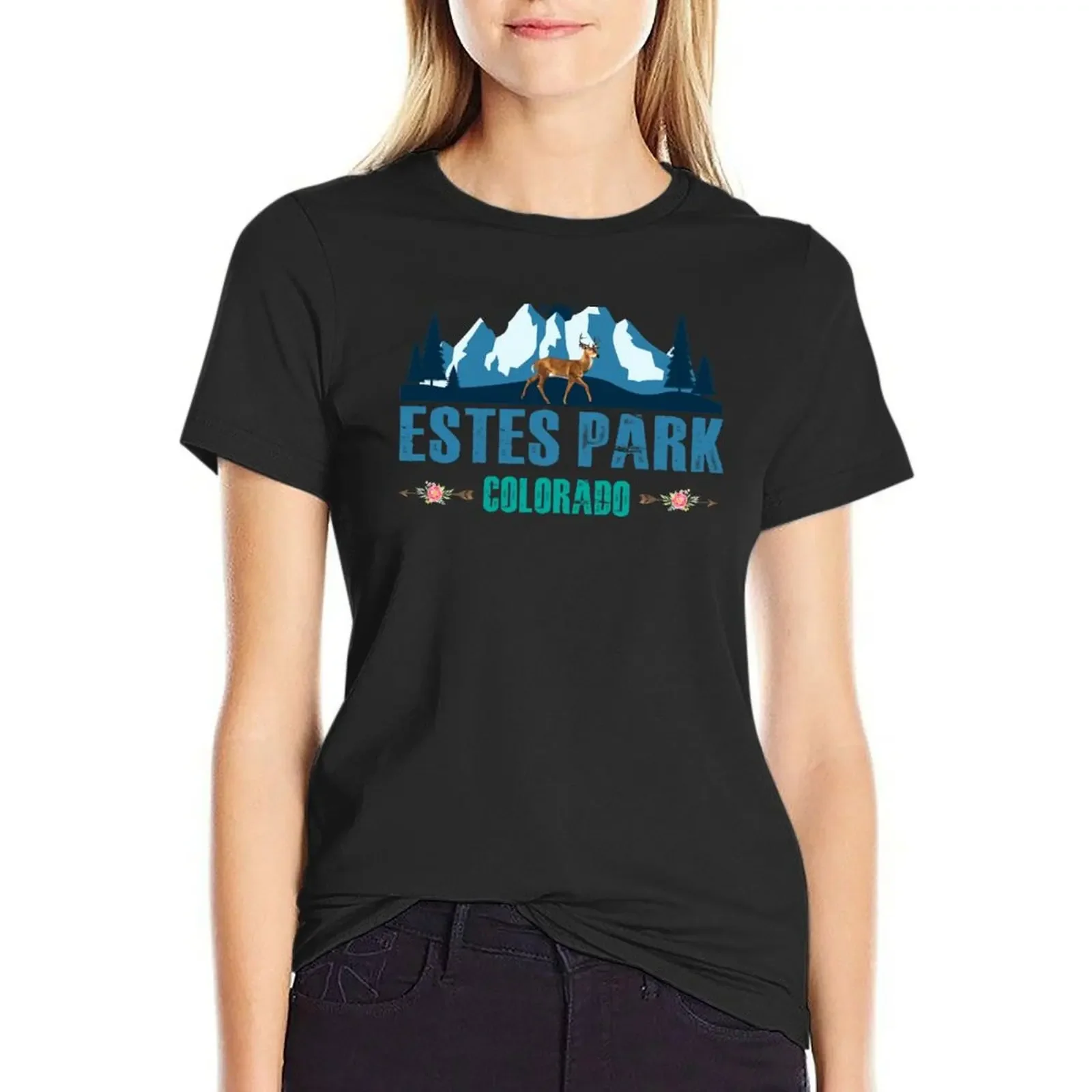 Estes Park Wildlife Vintage Estes Park Colorado T-Shirt funny kawaii clothes summer clothes Short sleeve tee tops Women
Estes Park Wildlife Vintage Estes Park Colorado T-Shirt funny kawaii clothes summer clothes Short sleeve tee tops Women