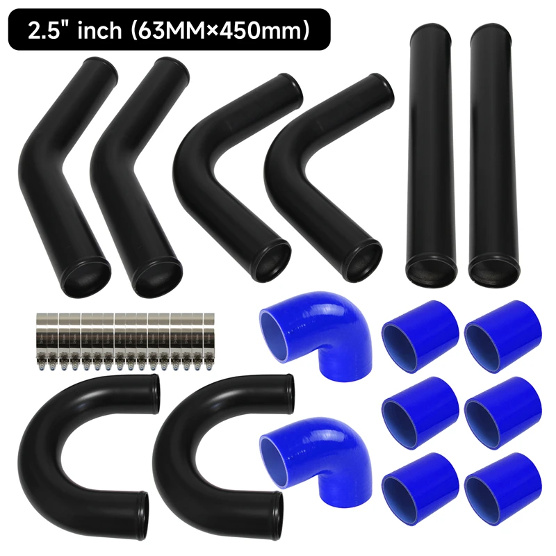 2.5" 63mm Universal Intercooler Turbo Boost Piping Pipe 8PCS Hose Kit L=450mm
2.5" 63mm Universal Intercooler Turbo Boost Piping Pipe 8PCS Hose Kit L=450mm
