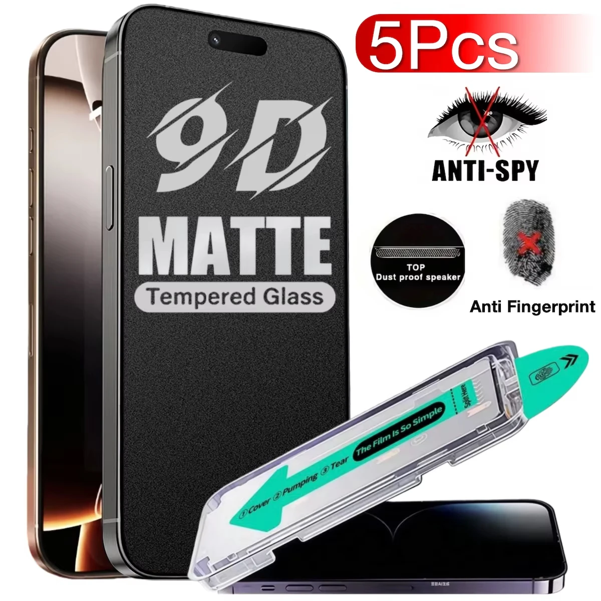 5PCS For iPhone 17 Pro Max 16 15 14 13 12 11 Pro XR XS Max 7 8 Plus Matte Anti-Spy Dust Free Screen Protector Tempered Glass
5PCS For iPhone 17 Pro Max 16 15 14 13 12 11 Pro XR XS Max 7 8 Plus Matte Anti-Spy Dust Free Screen Protector Tempered Glass