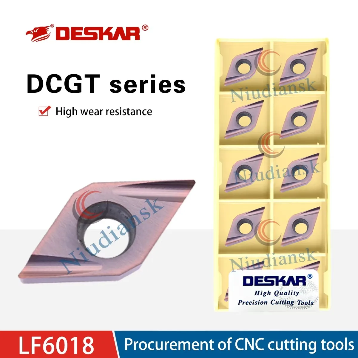 DCGT070202/04R/L-U/11T302/04R/L-U LF6018 DESKAR Numerical Control Lathe Rhomb Shaped Turning Inserts Processing Stainless Steel
DCGT070202/04R/L-U/11T302/04R/L-U LF6018 DESKAR Numerical Control Lathe Rhomb Shaped Turning Inserts Processing Stainless Steel