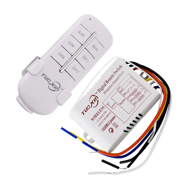 Digital Remote Control Light Switch Wireless ON OFF Remote Control Switch for Light Bulb Chandelier 220V RF433 1/2/3/4 Ways
Digital Remote Control Light Switch Wireless ON OFF Remote Control Switch for Light Bulb Chandelier 220V RF433 1/2/3/4 Ways