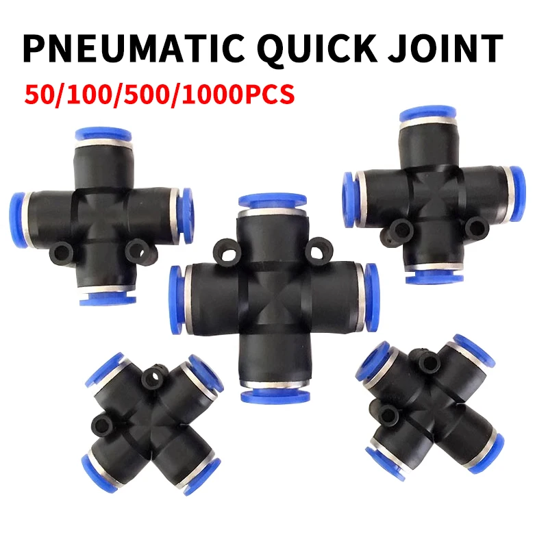 50/100/500/1000 Pcs 4 Way 1/4 Inch OD Straight Push Fittings Plastic Quick Release Connectors Air Line Fittings PZA-1/4
50/100/500/1000 Pcs 4 Way 1/4 Inch OD Straight Push Fittings Plastic Quick Release Connectors Air Line Fittings PZA-1/4