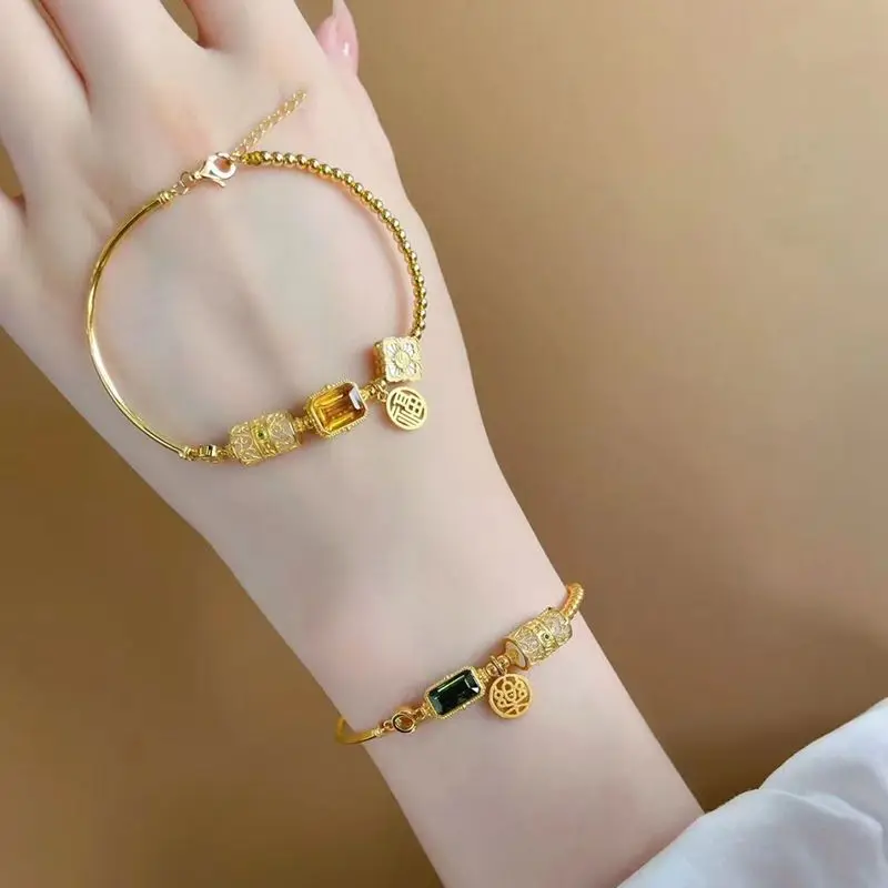 Real Golden Lianhua Half Chain Bracelet Dragon Year Blessing Peace Implication With Charms Lucky Jewelry For Women
Real Golden Lianhua Half Chain Bracelet Dragon Year Blessing Peace Implication With Charms Lucky Jewelry For Women