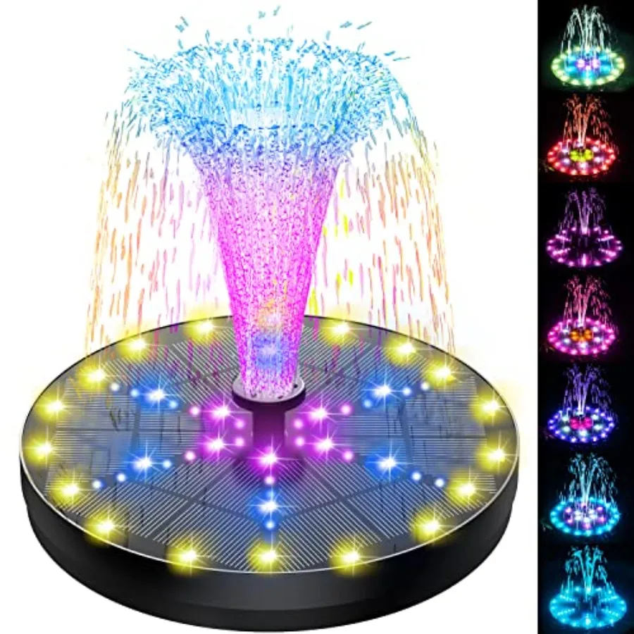 Solar Fountain 4W Bird Bath Fountains Upgraded 60 LED Lights, Built-in 4000 mAh Battery with 7 Nozzles and 4 Fixers, Solar Wate
Solar Fountain 4W Bird Bath Fountains Upgraded 60 LED Lights, Built-in 4000 mAh Battery with 7 Nozzles and 4 Fixers, Solar Wate