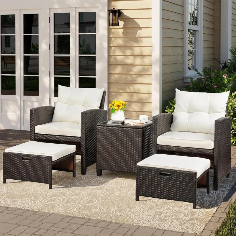 2026 NEW:Patio Chair with Ottoman, 5 Pieces Patio Furniture Set Small Balcony Furniture, Rattan Patio Chairs Set of 2
2026 NEW:Patio Chair with Ottoman, 5 Pieces Patio Furniture Set Small Balcony Furniture, Rattan Patio Chairs Set of 2