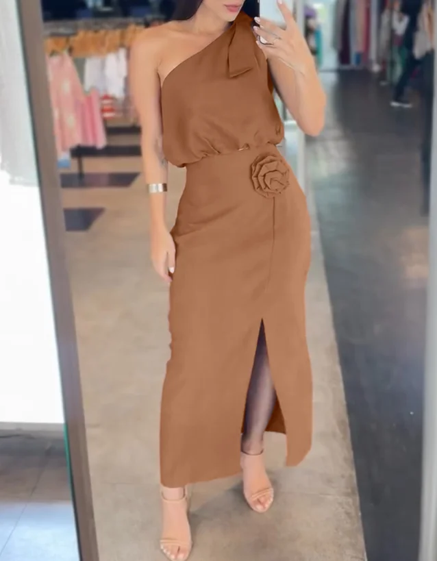 Two Piece Set Women Outfit 2025 Summer Asymmetrical Neck Sleeveless Elastic Waist Top & 3D Print Design High Waist Slit Dress
Two Piece Set Women Outfit 2025 Summer Asymmetrical Neck Sleeveless Elastic Waist Top & 3D Print Design High Waist Slit Dress