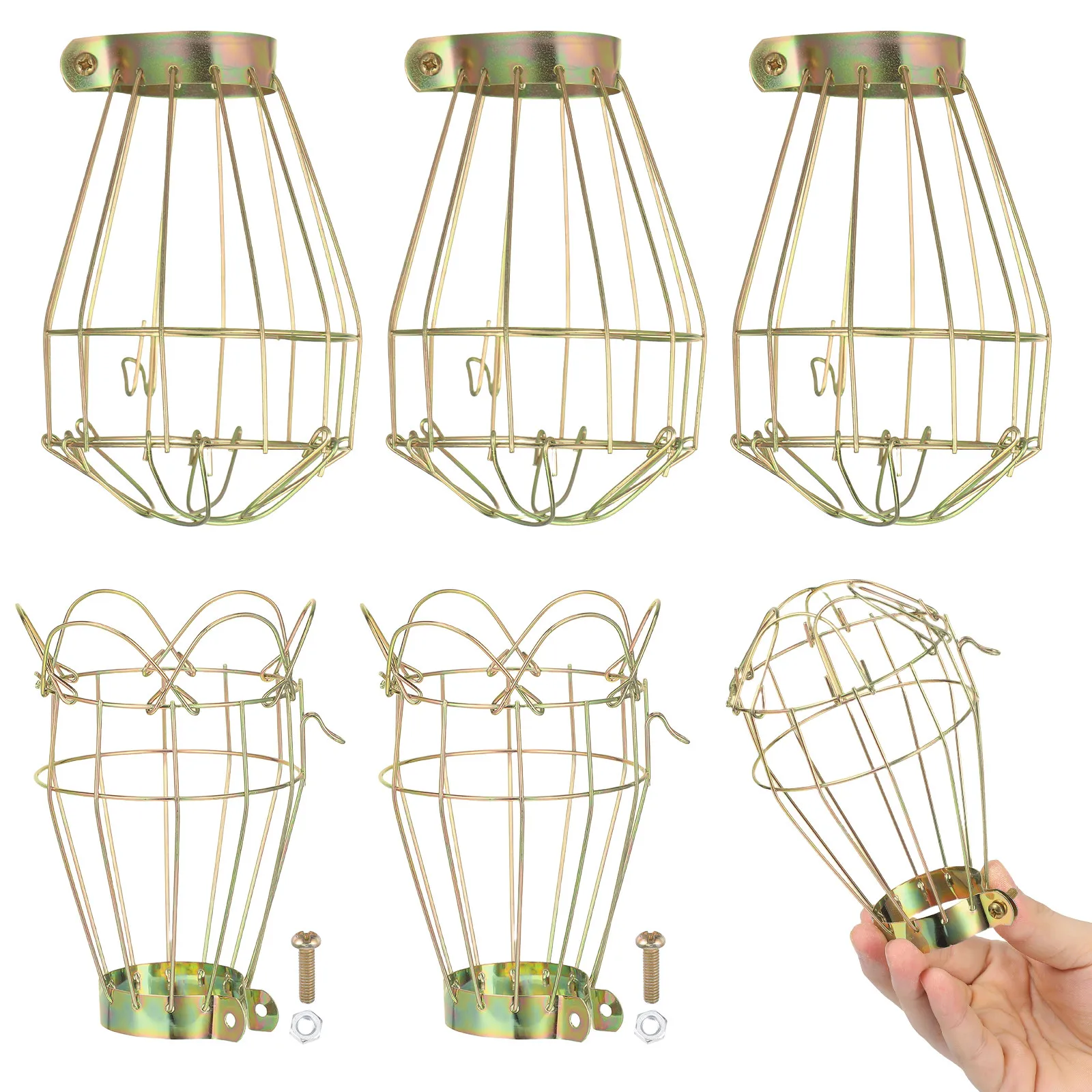 6Pcs Metal Vintage Bulb Guard Lamp Cover Copper Birdcage Style Hanging Cage Industrial Light Decor for Home Bar Cafe
6Pcs Metal Vintage Bulb Guard Lamp Cover Copper Birdcage Style Hanging Cage Industrial Light Decor for Home Bar Cafe
