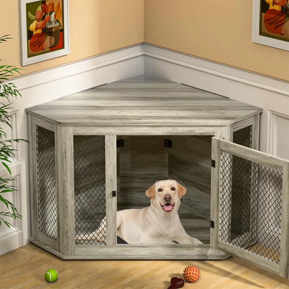 Coner Dog Crate Furniture, 52" Wooden Dog Kennel Furniture End Table with Mesh, Dog Kennel Indoor Furniture for Small Medium
Coner Dog Crate Furniture, 52" Wooden Dog Kennel Furniture End Table with Mesh, Dog Kennel Indoor Furniture for Small Medium