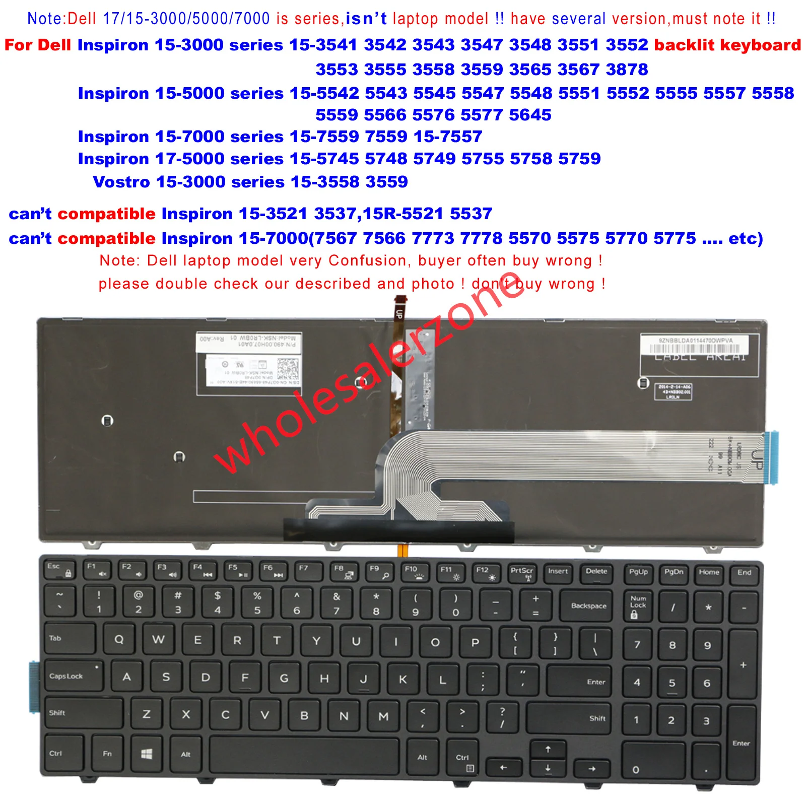 New US Keyboard for Dell Latitude 15-3000 series 3550 3560 3570 3580 3588 laptop PK1313G1B00 0KPP2C 490.00H07.0L01 SN8234
New US Keyboard for Dell Latitude 15-3000 series 3550 3560 3570 3580 3588 laptop PK1313G1B00 0KPP2C 490.00H07.0L01 SN8234