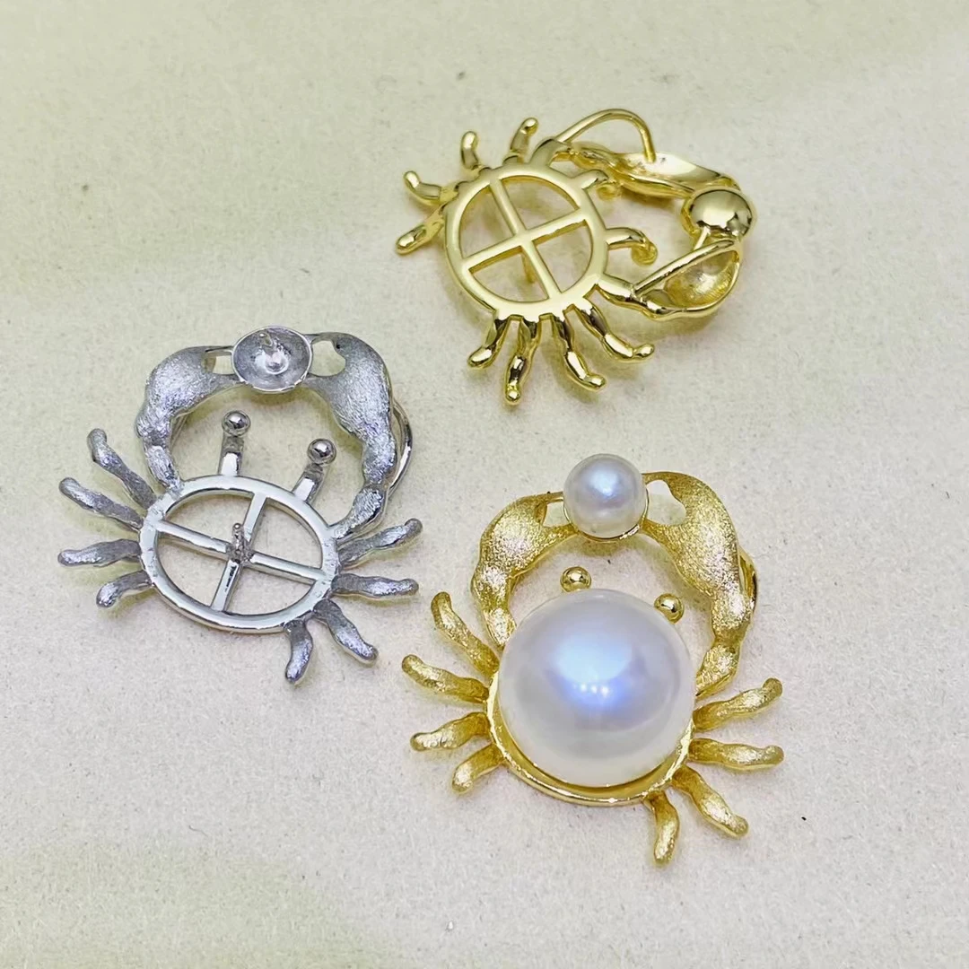 Crab Shape 925 Sterling Silver Pendant Mount Base Mountings Findings Parts Fittings Accessories for 3-12mm Pearls Beads
Crab Shape 925 Sterling Silver Pendant Mount Base Mountings Findings Parts Fittings Accessories for 3-12mm Pearls Beads