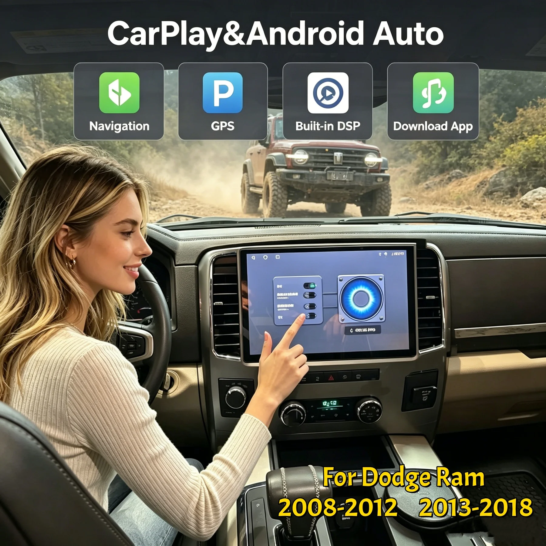 Android Car Radio For Dodge Ram 1500 2500 3500 2008-2012-2018 Stereo Carplay Android Auto Car Multimedia Player GPS Navigation
Android Car Radio For Dodge Ram 1500 2500 3500 2008-2012-2018 Stereo Carplay Android Auto Car Multimedia Player GPS Navigation
