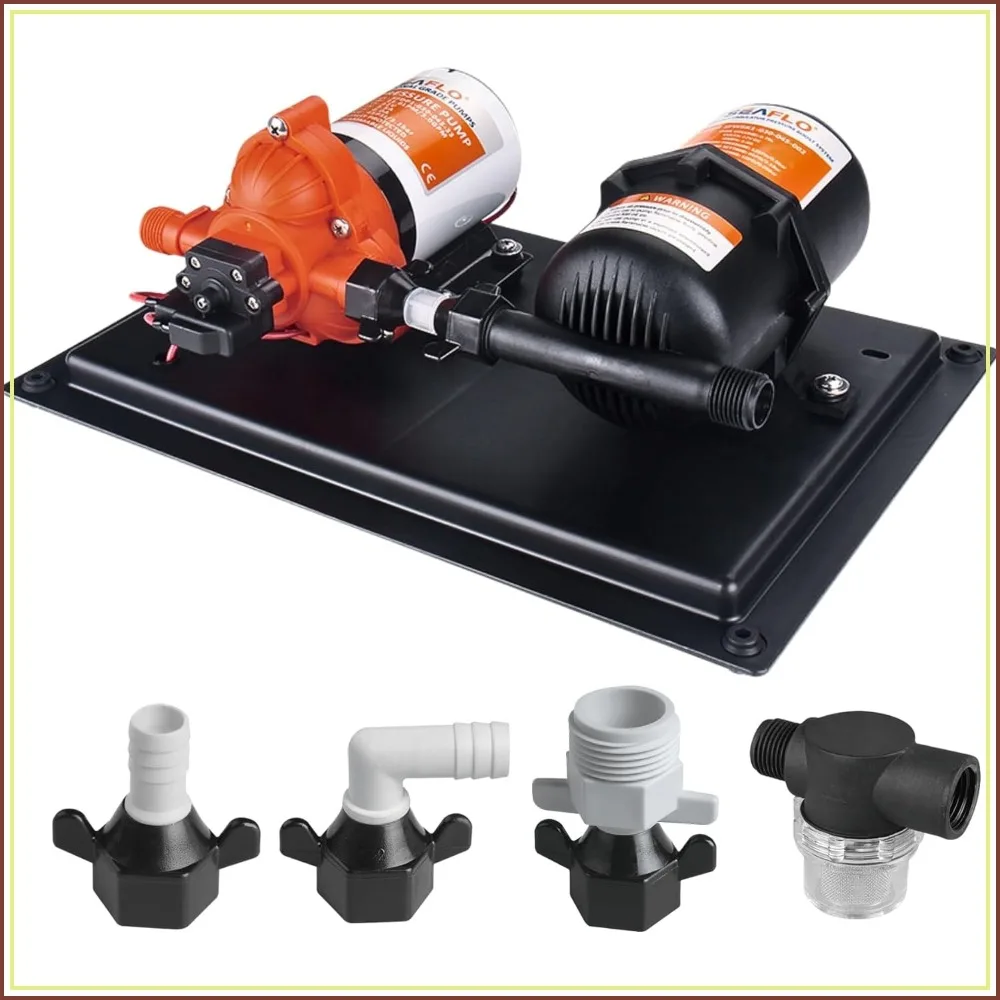 3.3 GPM 45 PSI Water Pump with 0.2-Gallon Accumulator Tank - Reduces Cycling, Self-Priming, Quiet Operation for Marine, RV, Off-Grid & Home Use - 115V, 4-Year Warranty
3.3 GPM 45 PSI Water Pump with 0.2-Gallon Accumulator Tank - Reduces Cycling, Self-Priming, Quiet Operation for Marine, RV, Off-Grid & Home Use - 115V, 4-Year Warranty