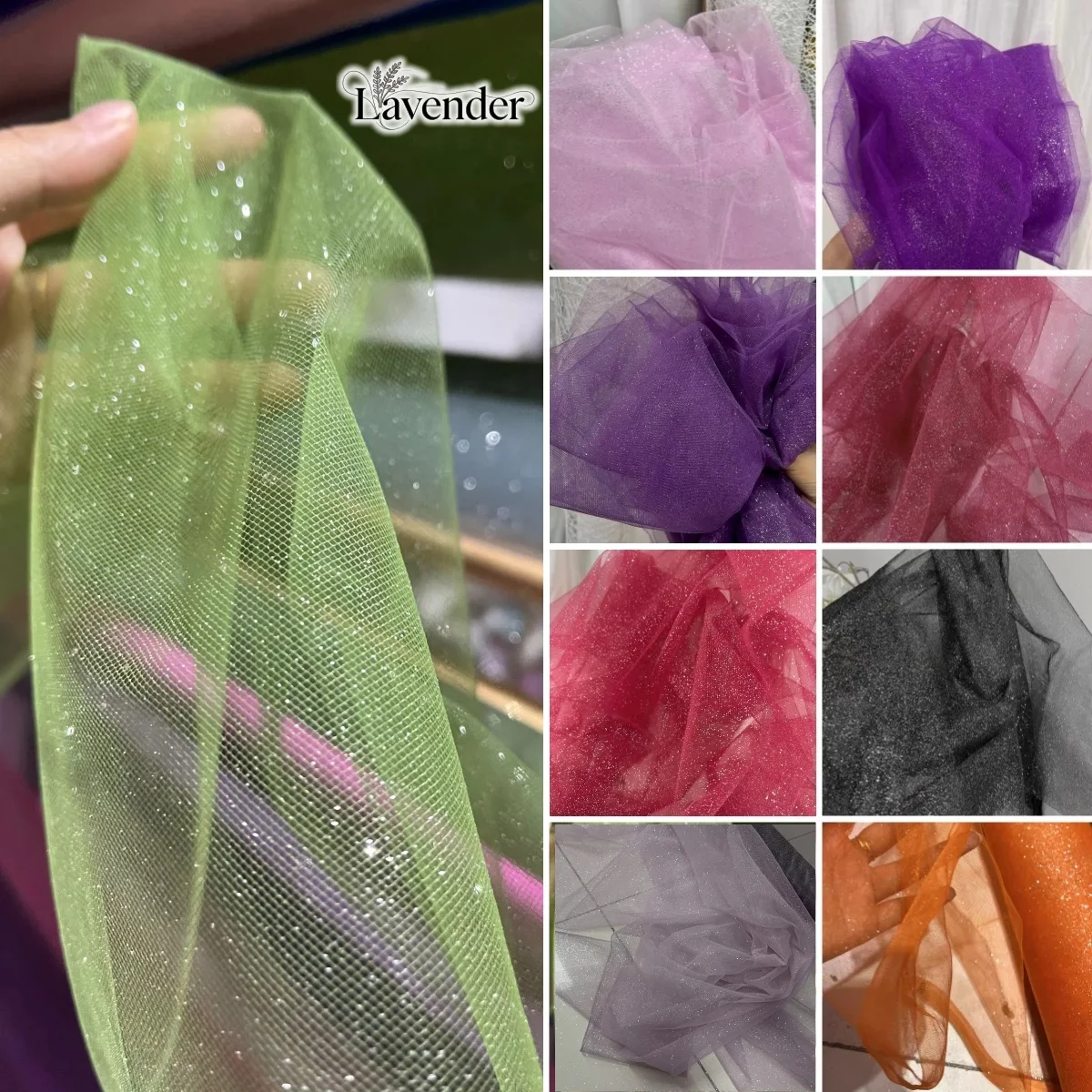 Светло-голубая, фиолетовая, средне-жесткая, тонкая, блестящая, прозрачная сетчатая ткань с мелким глиттером для оформления свадебных платьев и декораций.
Светло-голубая, фиолетовая, средне-жесткая, тонкая, блестящая, прозрачная сетчатая ткань с мелким глиттером для оформления свадебных платьев и декораций.