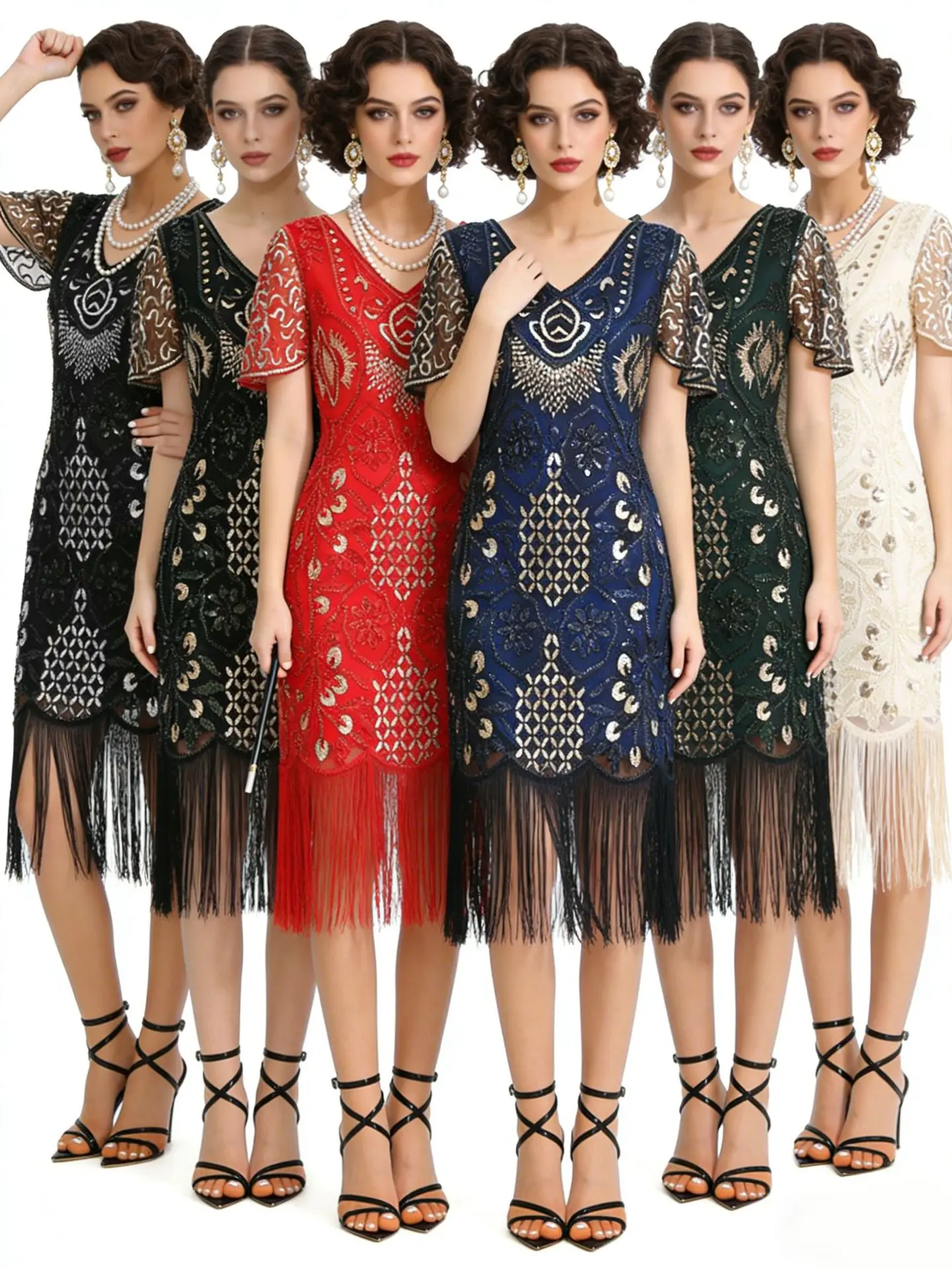 Retro 1920s Halloween New Evening Gown Tassel Skirt Great Gatsby Ball Carnival Sequin Dress mid High Waist Short Sleeve Bodycon
Retro 1920s Halloween New Evening Gown Tassel Skirt Great Gatsby Ball Carnival Sequin Dress mid High Waist Short Sleeve Bodycon