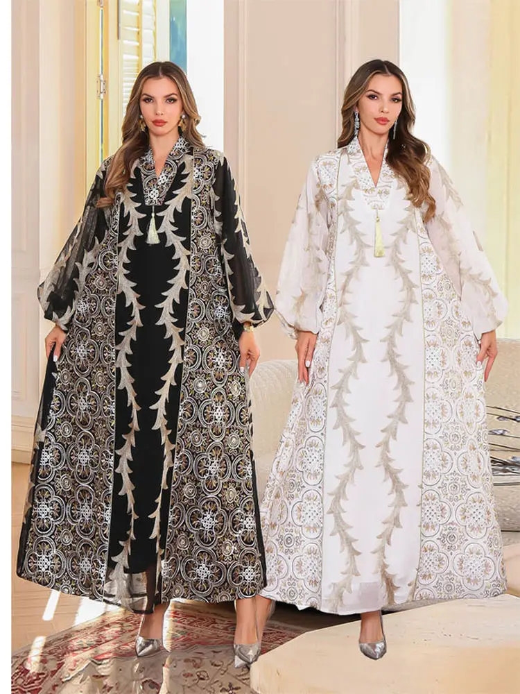 Travel V-neck Bubble Sleeve Long Dress Embroidered Net Glimmer Tassel Heavy Industry Women's Fashion Spring Summer Autumn
Travel V-neck Bubble Sleeve Long Dress Embroidered Net Glimmer Tassel Heavy Industry Women's Fashion Spring Summer Autumn