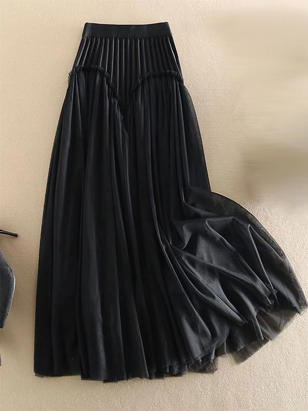 Elegant Temperament Spring Autumn Classic All-match Mid-length Skirt Lady Retro Patchwork Mesh A-line Half-length Pleated Dress
Elegant Temperament Spring Autumn Classic All-match Mid-length Skirt Lady Retro Patchwork Mesh A-line Half-length Pleated Dress
