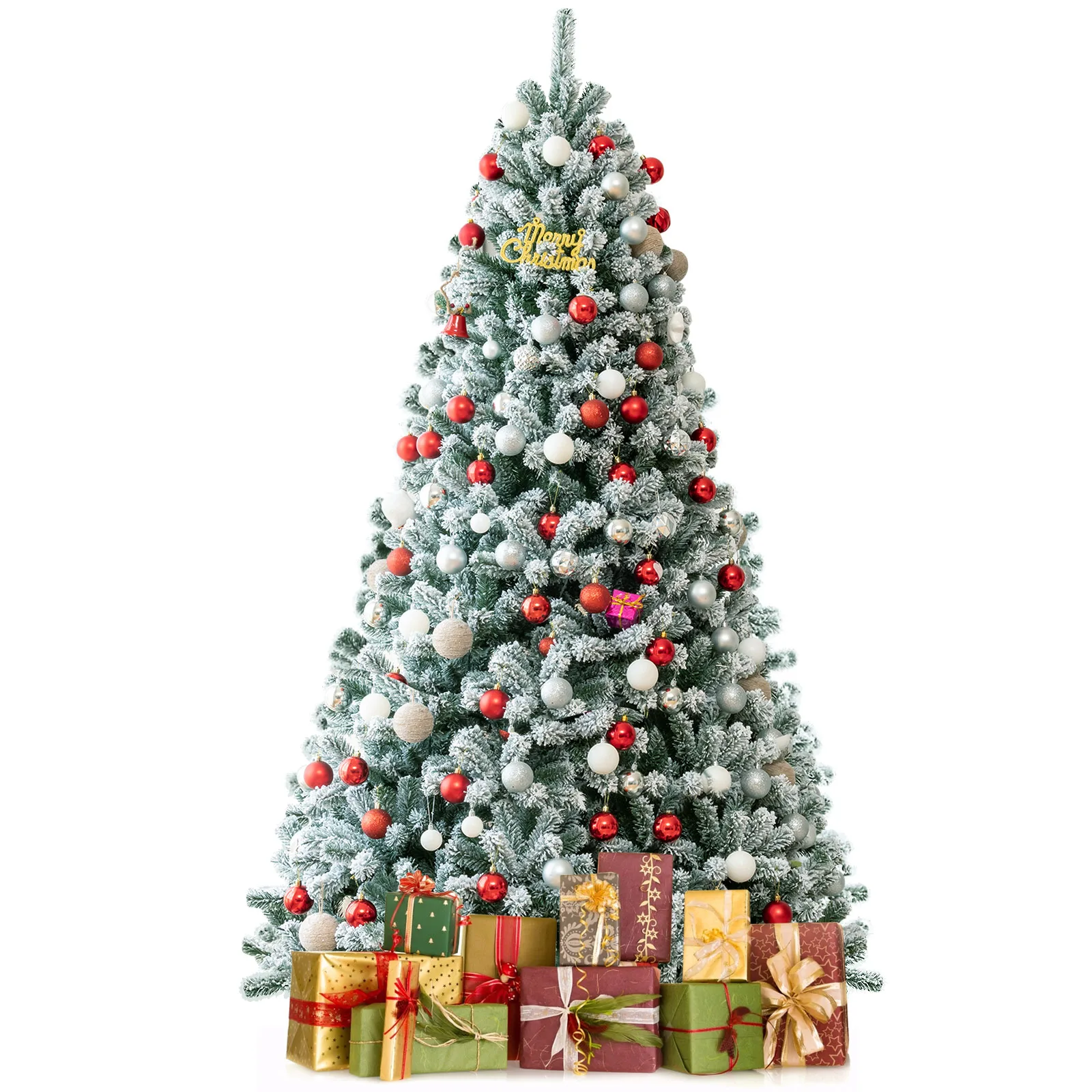 8FT Snow Flocked Artificial Christmas Tree, Metal Stand for Home, Office, Living Room, Holiday, Porch
8FT Snow Flocked Artificial Christmas Tree, Metal Stand for Home, Office, Living Room, Holiday, Porch