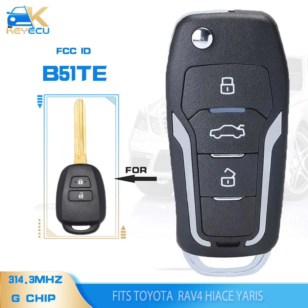 KEYECU B51TE 314.3MHz G Chip 2 Button Upgraded Remote Key Fob for Autralian Toyota RAV4 HIACE Yaris 2011-2020
KEYECU B51TE 314.3MHz G Chip 2 Button Upgraded Remote Key Fob for Autralian Toyota RAV4 HIACE Yaris 2011-2020