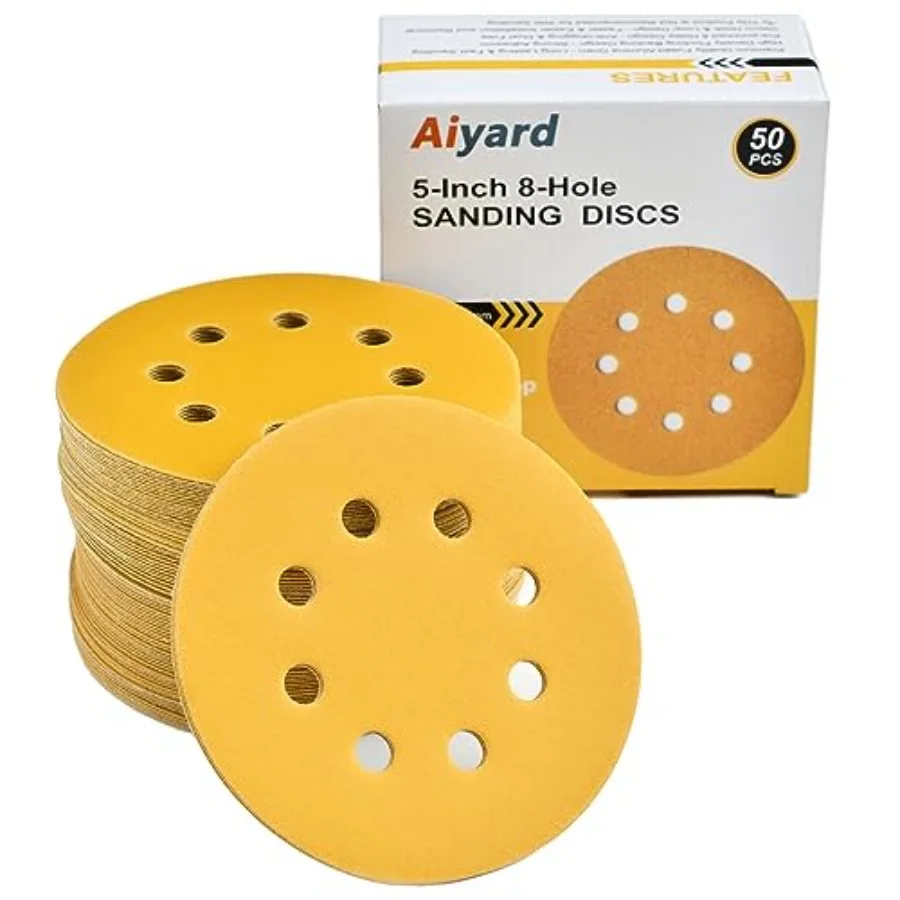 5-Inch 8-Hole Hook and Loop Sanding Discs 400-Grit Random Orbit Sandpaper, 50-Pack
5-Inch 8-Hole Hook and Loop Sanding Discs 400-Grit Random Orbit Sandpaper, 50-Pack