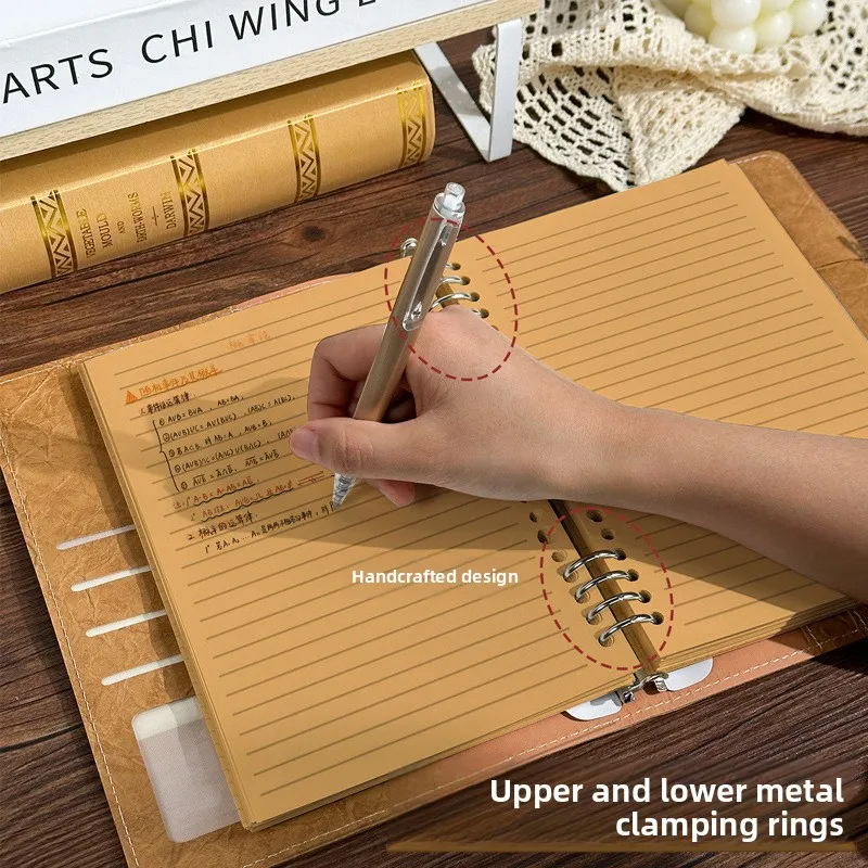 A5 Kraft Paper Loose Leaf Notebook, 60 Pages, 6 Colors Available, Blank & Line Two Styles, Office & Student Use
A5 Kraft Paper Loose Leaf Notebook, 60 Pages, 6 Colors Available, Blank & Line Two Styles, Office & Student Use