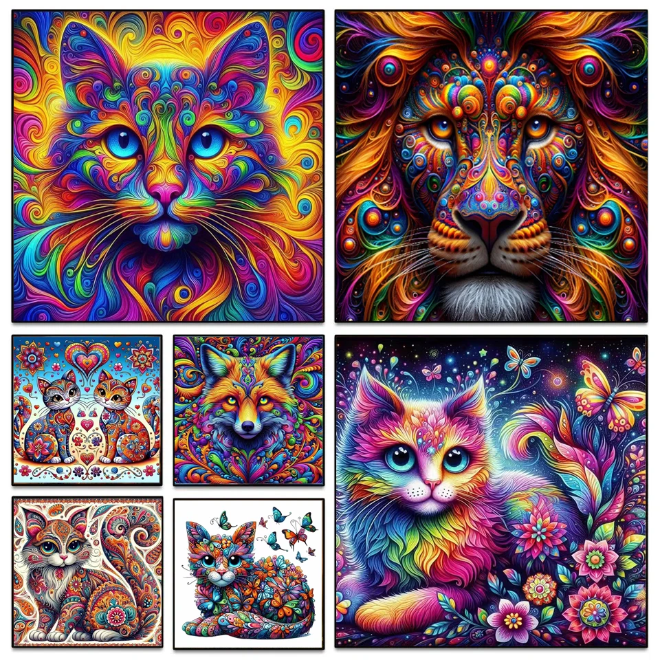 5D DIY Full Diamond Painting Fantasy Psychedelic Lion Cat Full Square Round Diamond Embroidery Animal Living Room Wall Decor
5D DIY Full Diamond Painting Fantasy Psychedelic Lion Cat Full Square Round Diamond Embroidery Animal Living Room Wall Decor