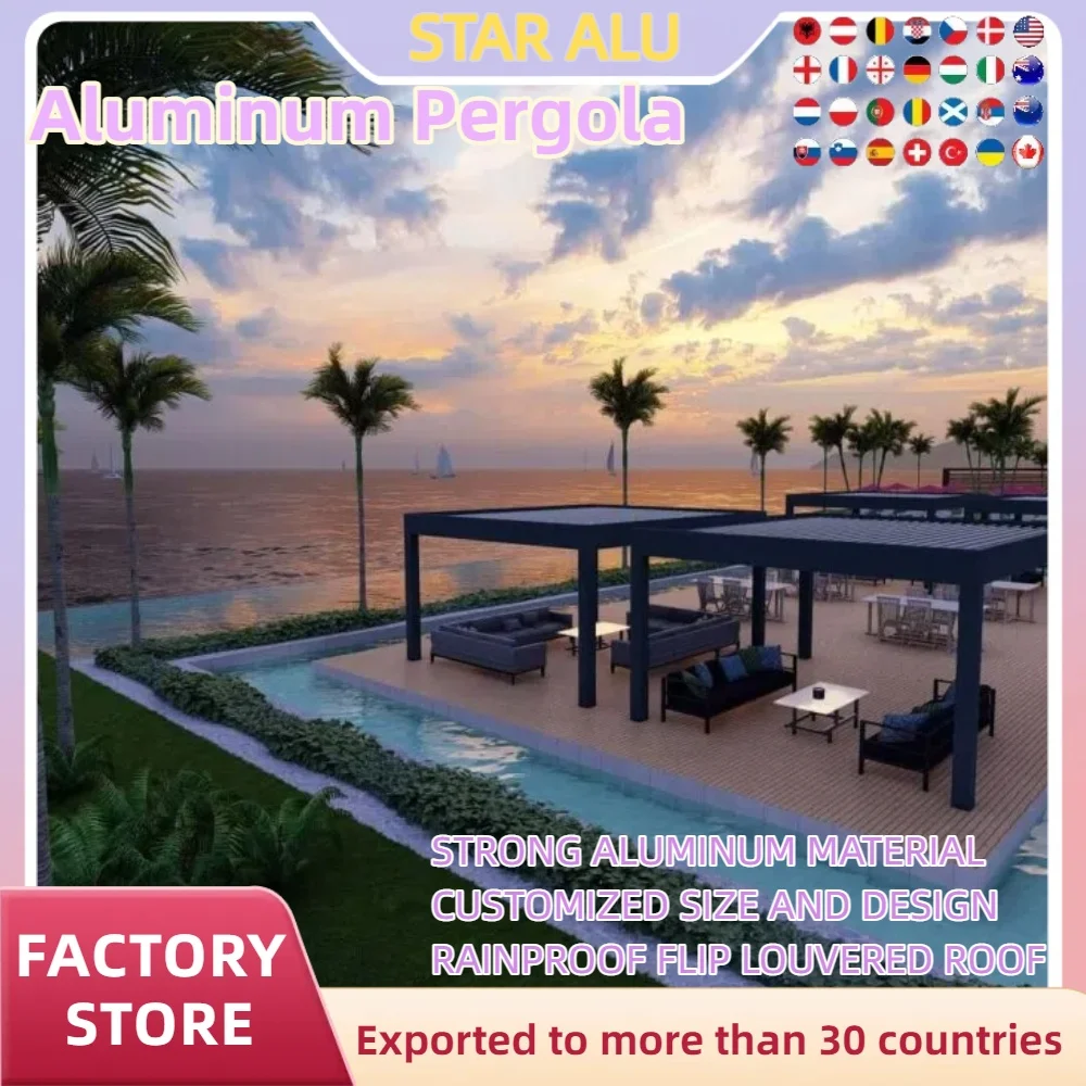 Bioclimatic gazebo custom stitching large size electric manual terrace restaurant outdoor party pergola LED RGB light fan light
Bioclimatic gazebo custom stitching large size electric manual terrace restaurant outdoor party pergola LED RGB light fan light