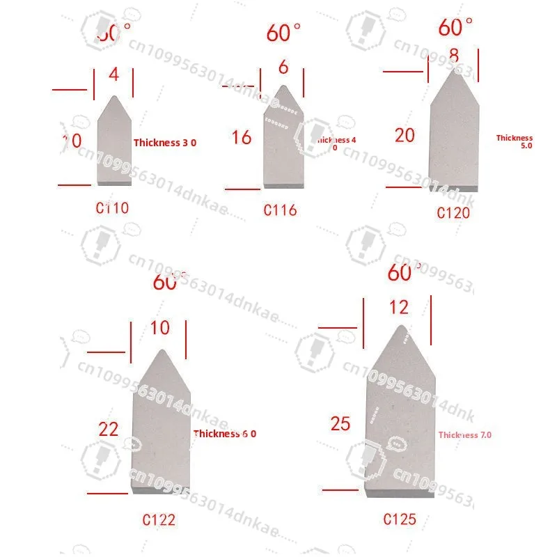 Carbide Thread Welding Blade 60 Degree Thread Head YT15YT5YW2YG8C110C116
Carbide Thread Welding Blade 60 Degree Thread Head YT15YT5YW2YG8C110C116