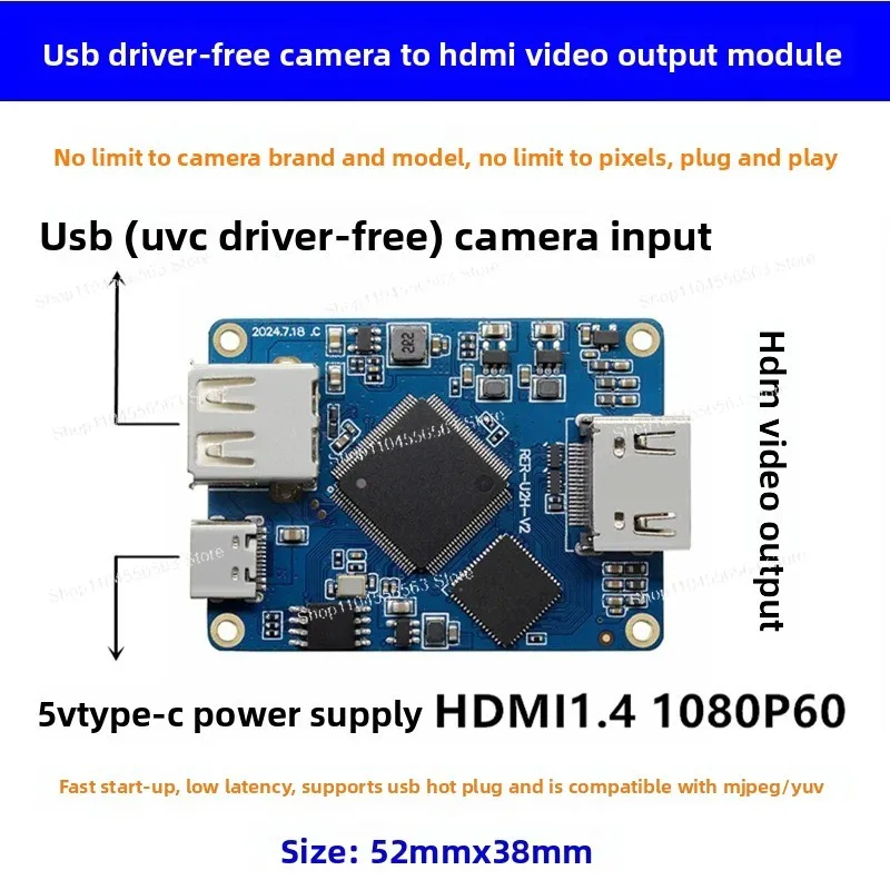 UVC Driver-Free USB Camera to HDMI 1080P Video Capture Module for Pocket3 Plug and Play Live Streaming Monitoring
UVC Driver-Free USB Camera to HDMI 1080P Video Capture Module for Pocket3 Plug and Play Live Streaming Monitoring
