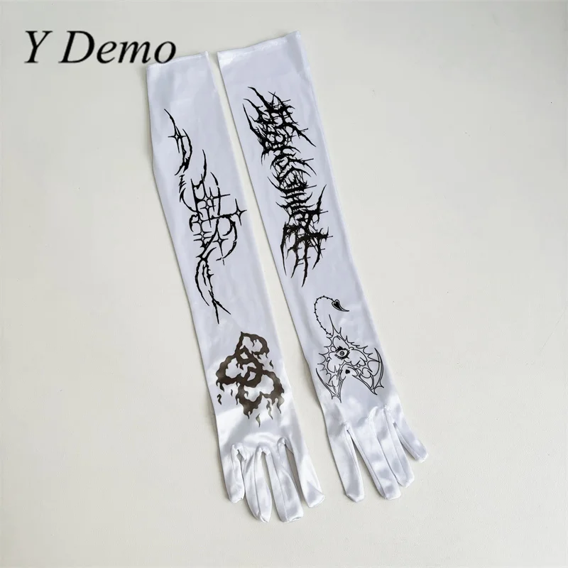 Y Demo Gothic Cross Heart Pattern Printing Long Satin Stretch Gloves Women Over Elbow Party Cosplay Gloves
Y Demo Gothic Cross Heart Pattern Printing Long Satin Stretch Gloves Women Over Elbow Party Cosplay Gloves