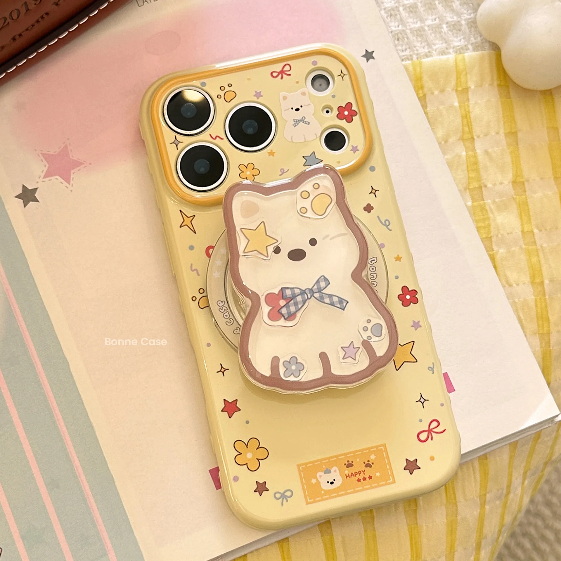 Magnetic Suction Soft Cover for IPhone 15/16/17 Pro Max, Milk Yellow with Puppy Design and Shake Music Bracket Compatibility
Magnetic Suction Soft Cover for IPhone 15/16/17 Pro Max, Milk Yellow with Puppy Design and Shake Music Bracket Compatibility