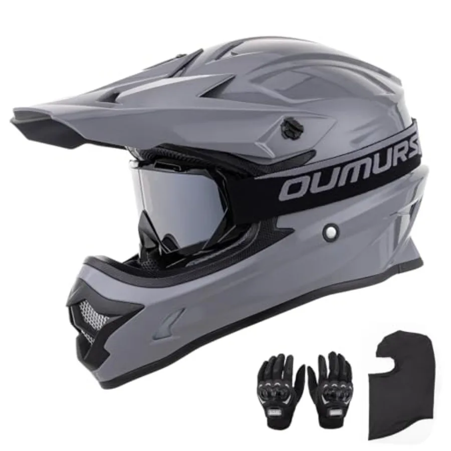 Off-road motocross helmet for unisex adults, ABS shell, matte black, adjustable sun visor, integrated goggles, gloves mask incl
Off-road motocross helmet for unisex adults, ABS shell, matte black, adjustable sun visor, integrated goggles, gloves mask incl
