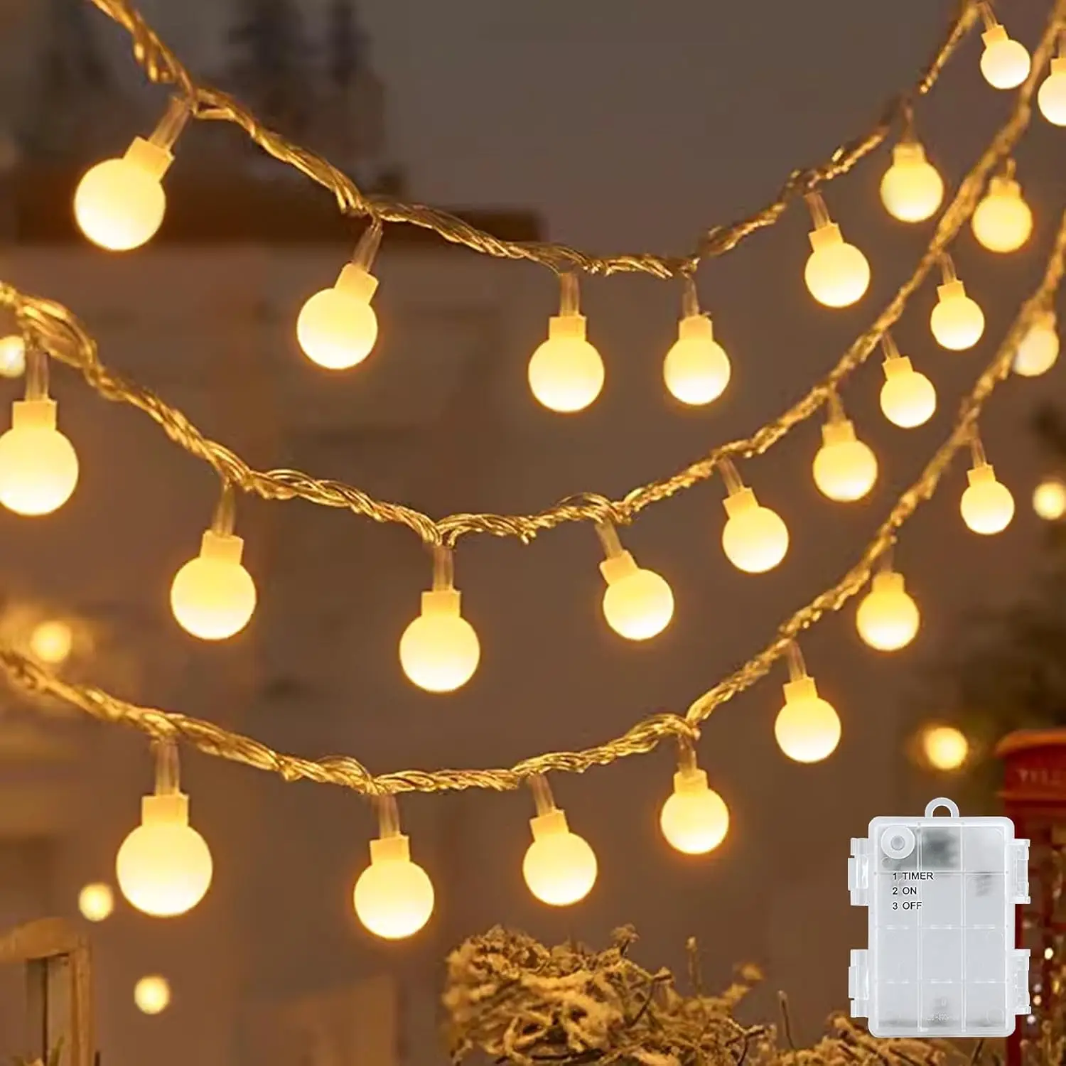 cshare Led Lichterketten Globe Außen, 6M 40LED Kugel Batteriebetriebene Lichterkette mit Timer IP65 Wasserdicht für Jar Garten
cshare Led Lichterketten Globe Außen, 6M 40LED Kugel Batteriebetriebene Lichterkette mit Timer IP65 Wasserdicht für Jar Garten