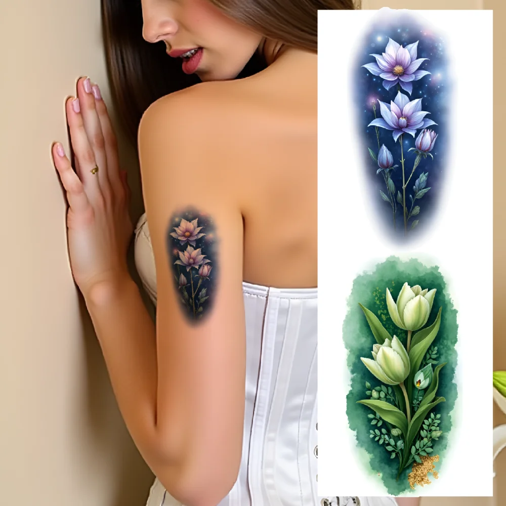 9pcs Temporary Tattoo Yellow Plumerias Realistic Temporary Tattoos Purple Irises Sunflowers For Shoulders Adult Male
9pcs Temporary Tattoo Yellow Plumerias Realistic Temporary Tattoos Purple Irises Sunflowers For Shoulders Adult Male