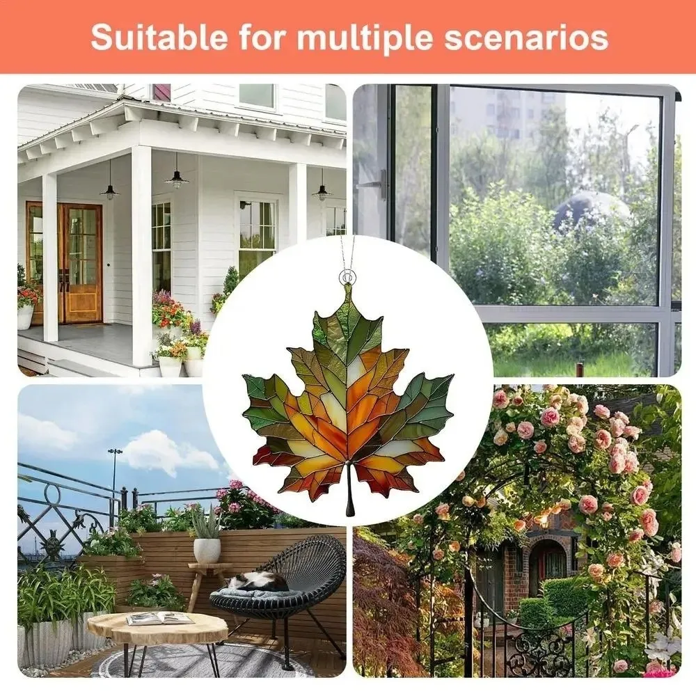 Acrylic Maple Leaf Light Catcher Classic Style Wall Hanging Maple Leaf Hanging Ornament 2D Flat Design Stained Leaf Decorations
Acrylic Maple Leaf Light Catcher Classic Style Wall Hanging Maple Leaf Hanging Ornament 2D Flat Design Stained Leaf Decorations
