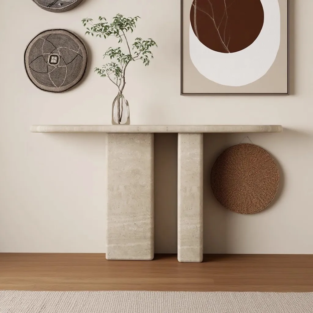 Natural travertine entrance table, strip case against the wall, long strip table, retro corridor aisle, ultra-narrow e
Natural travertine entrance table, strip case against the wall, long strip table, retro corridor aisle, ultra-narrow e