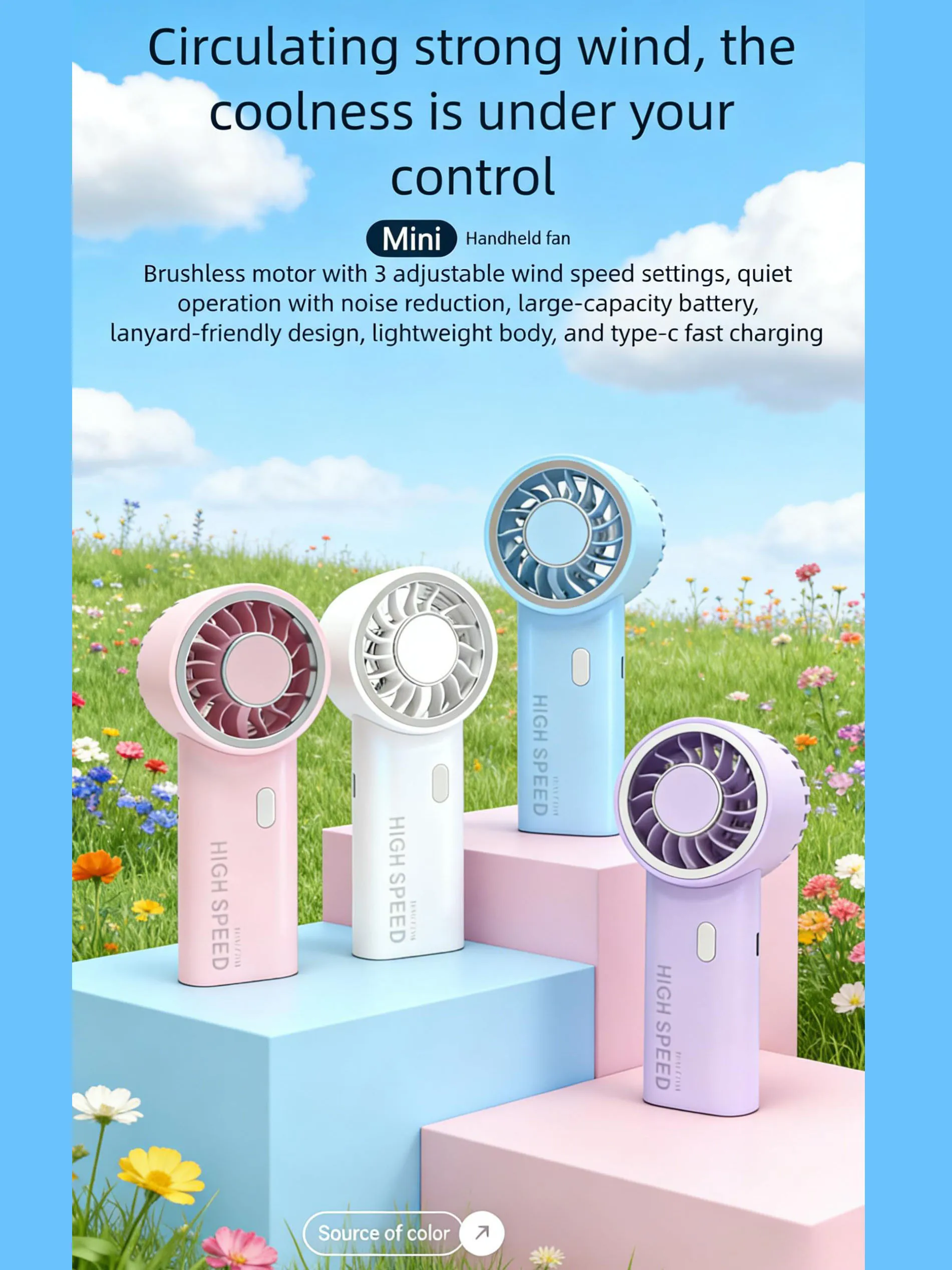 Mini portable handheld fan, 9000 revolutions per minute, USB battery, suitable for travel, camping and outdoor use
Mini portable handheld fan, 9000 revolutions per minute, USB battery, suitable for travel, camping and outdoor use
