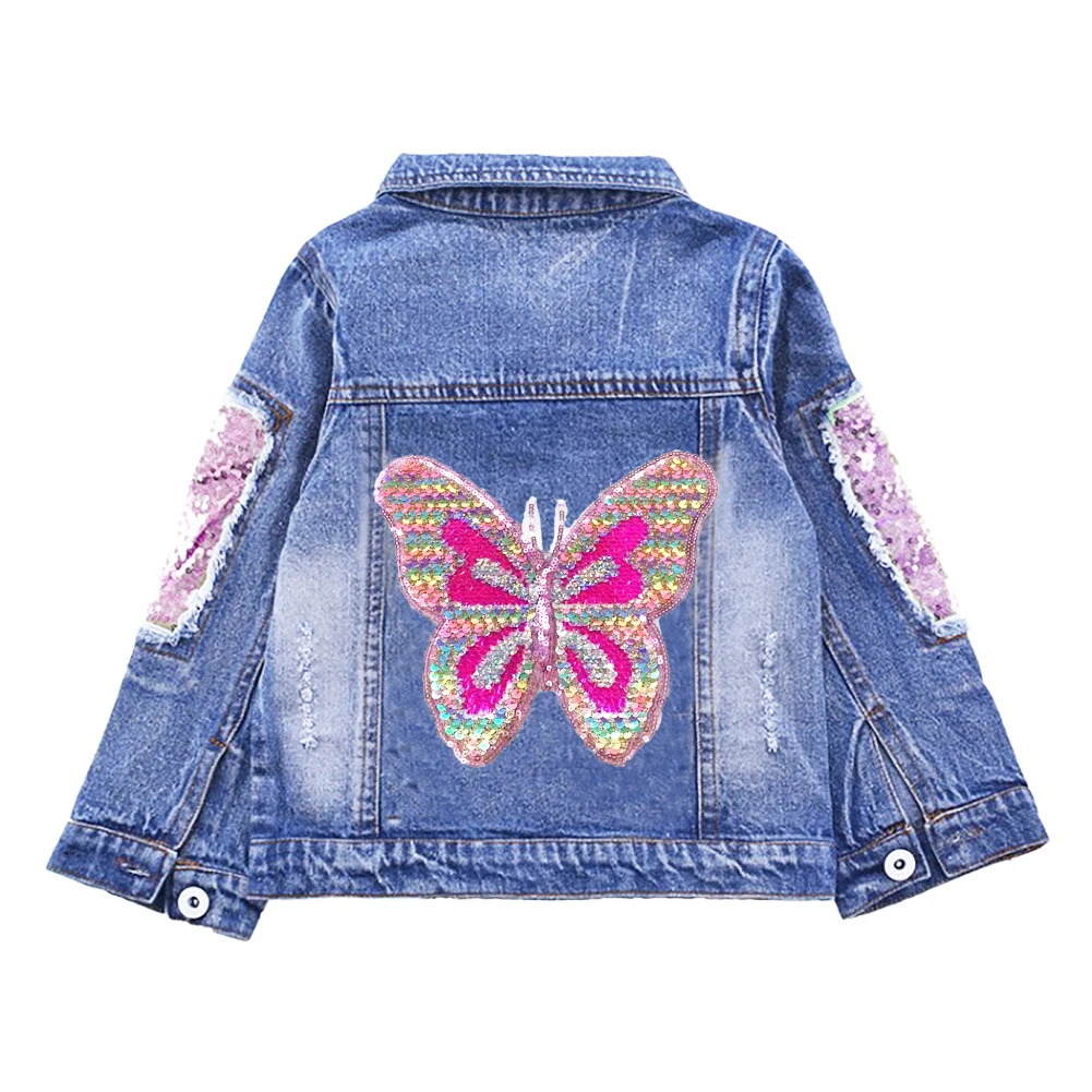 Spring Autumn 3-10Years Girls Embroider Butterfly Jacket Kids Children Sequin Denim Coat Washed Casual Wear
Spring Autumn 3-10Years Girls Embroider Butterfly Jacket Kids Children Sequin Denim Coat Washed Casual Wear