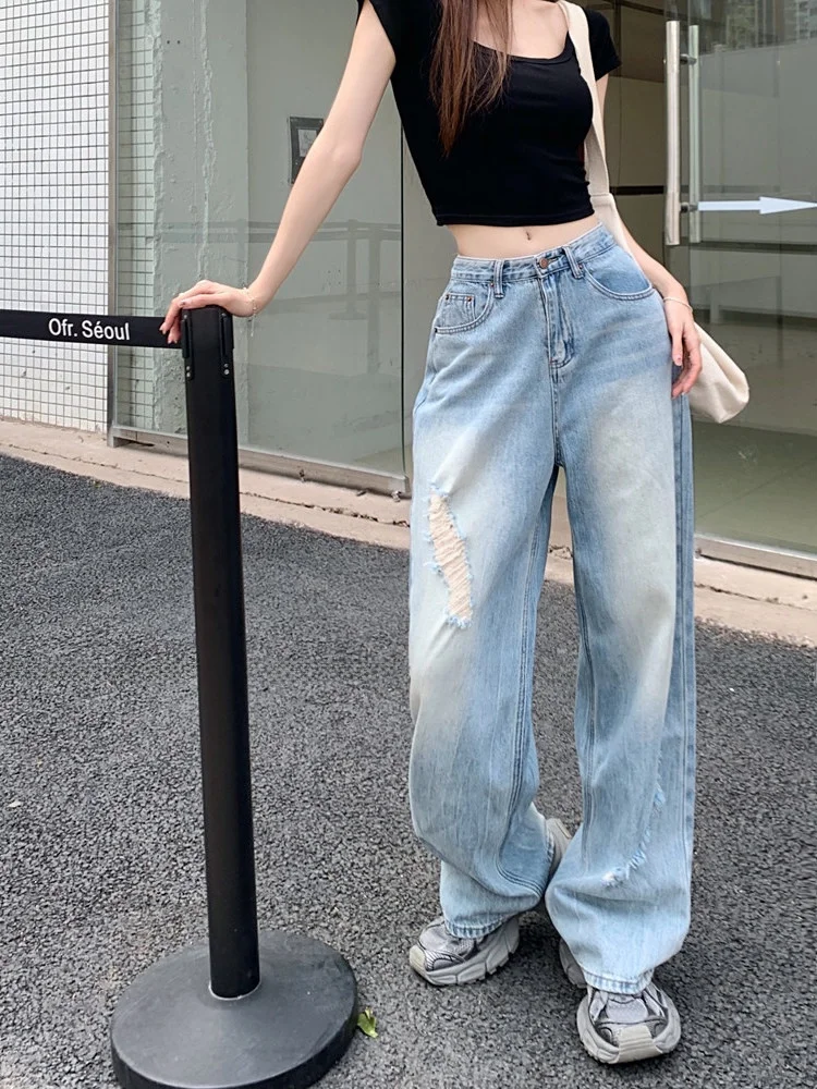 High Waist Wide Leg Jeans Women's Summer New Style American Hot Girl Washed out Loose Fit Denim Pants Casual Straight Tube
High Waist Wide Leg Jeans Women's Summer New Style American Hot Girl Washed out Loose Fit Denim Pants Casual Straight Tube