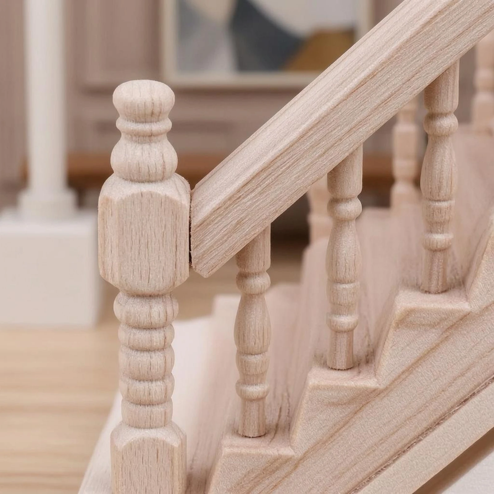 Wooden Dollhouse Staircase Stepped Design Dollhouse Stairs Miniature Staircase Smooth Finish Wooden Handrail Stairs Space-Saving
Wooden Dollhouse Staircase Stepped Design Dollhouse Stairs Miniature Staircase Smooth Finish Wooden Handrail Stairs Space-Saving