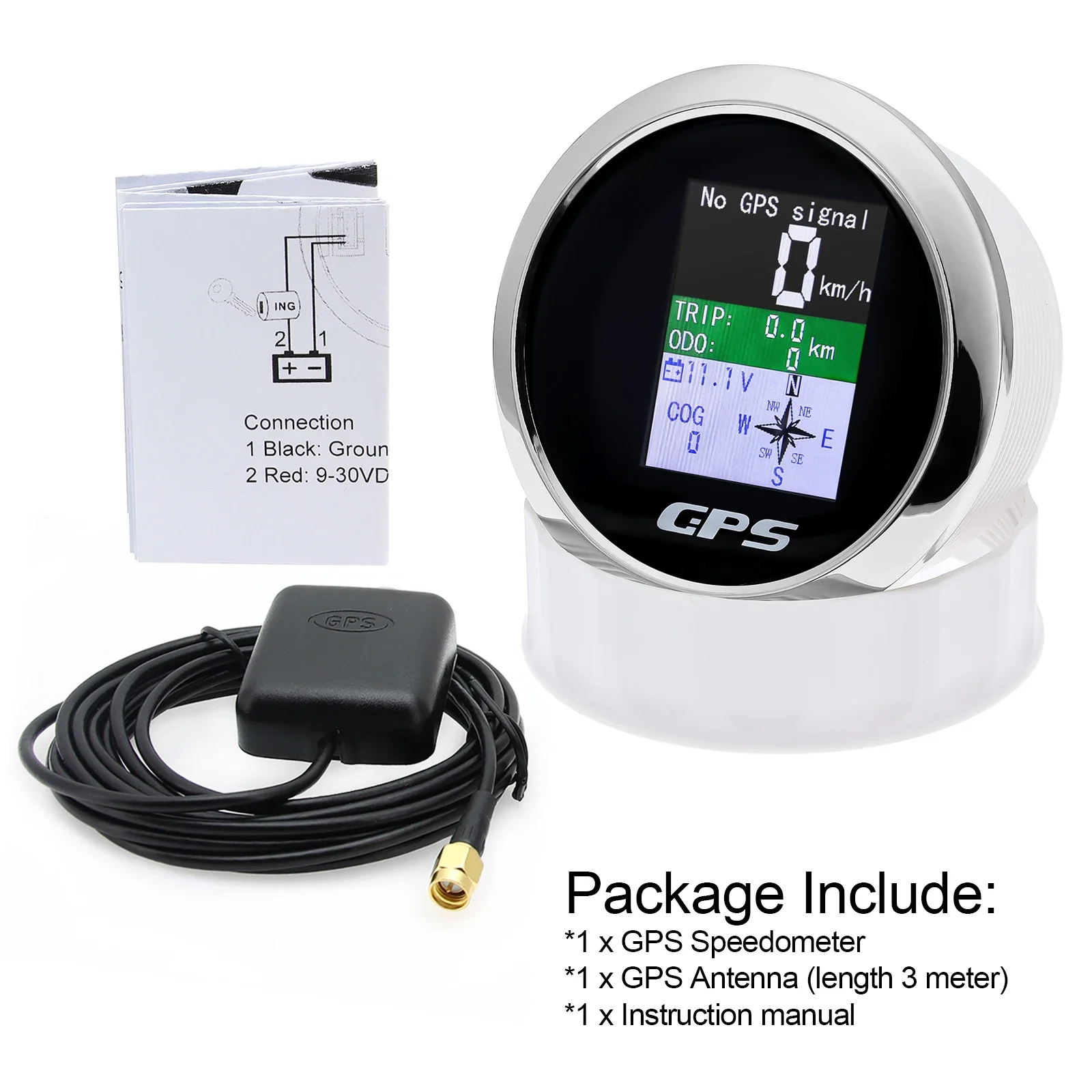 85mm GPS Speedometer with GPS Antenna for Boat Car Motor Yacht TFT Screen Waterproof Odometer Trip ODO COG Voltmeter
85mm GPS Speedometer with GPS Antenna for Boat Car Motor Yacht TFT Screen Waterproof Odometer Trip ODO COG Voltmeter