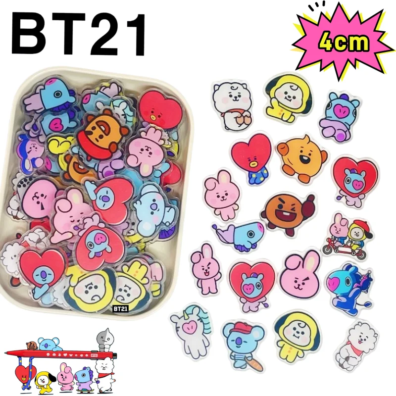 Акриловые фигурки BT21: милые аниме-персонажи, 4 см, креативные персонализированные заготовки для рукоделия, разнообразные формы
Акриловые фигурки BT21: милые аниме-персонажи, 4 см, креативные персонализированные заготовки для рукоделия, разнообразные формы