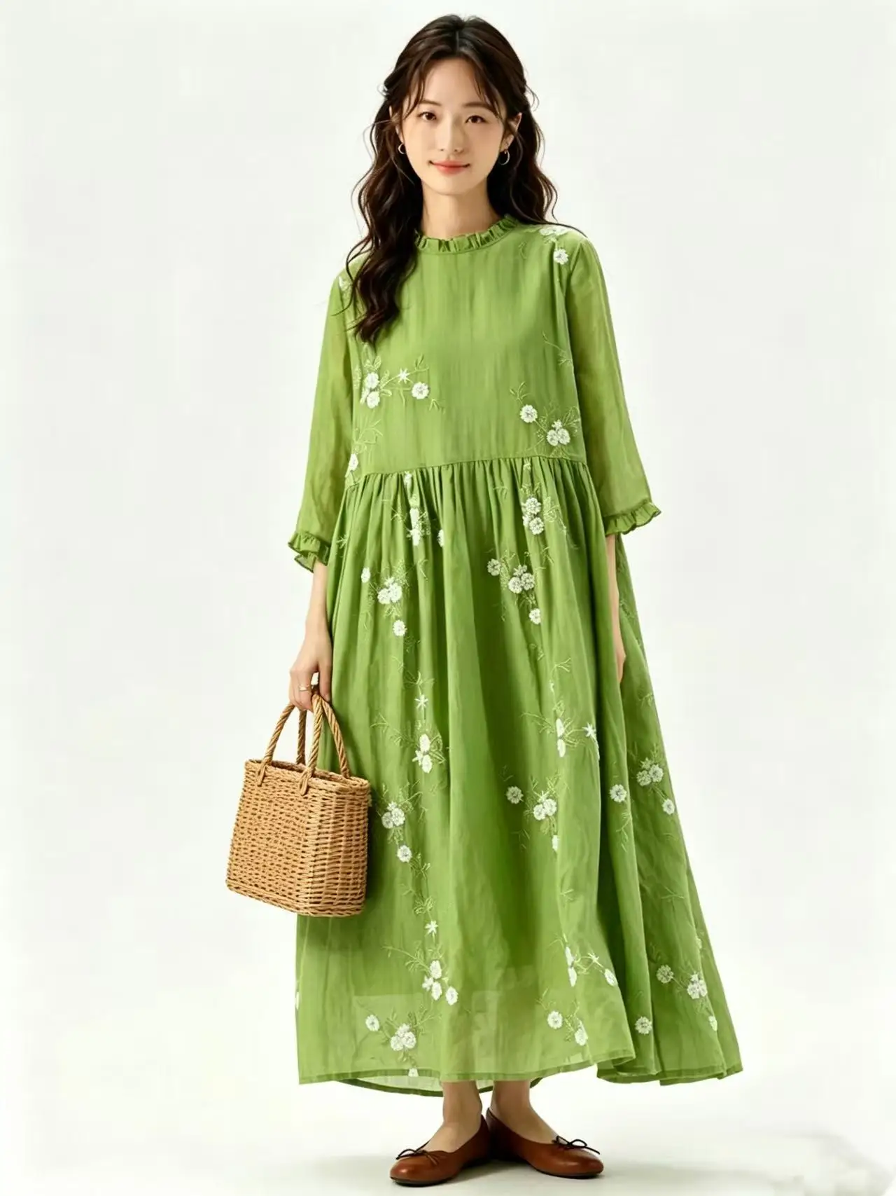 Elegant Summer New Print Floral Long Dress Women's Loose A-Line Skirt Breathable Cotton Spring Summer Commute Casual Dress F935
Elegant Summer New Print Floral Long Dress Women's Loose A-Line Skirt Breathable Cotton Spring Summer Commute Casual Dress F935