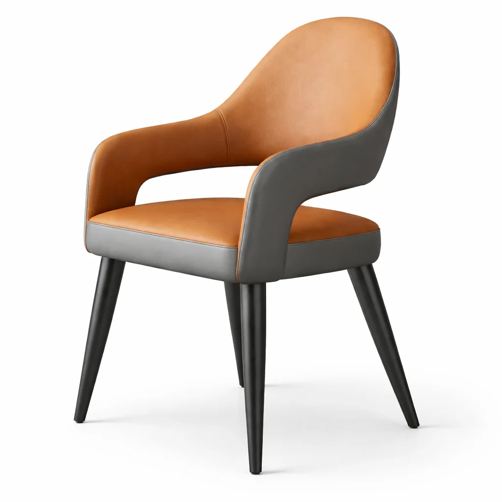 fj/ Lightweight Eco-Friendly Durable Upholstered Leather Dining Armchair Curved Ergonomic Backrest Padded Seat Black Metal%
fj/ Lightweight Eco-Friendly Durable Upholstered Leather Dining Armchair Curved Ergonomic Backrest Padded Seat Black Metal%