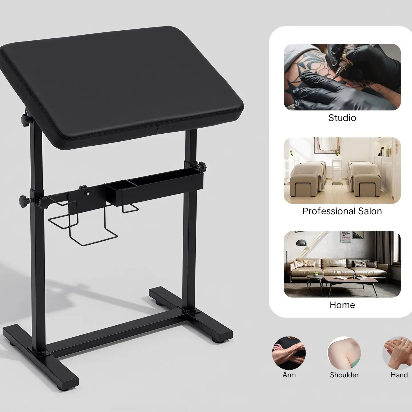 Black Tattoo Armrest Stand Heigh Adjustable Armrest Bracket Tattoo Chair PU Strong Structure for Professional Salon,Studio,Home
Black Tattoo Armrest Stand Heigh Adjustable Armrest Bracket Tattoo Chair PU Strong Structure for Professional Salon,Studio,Home