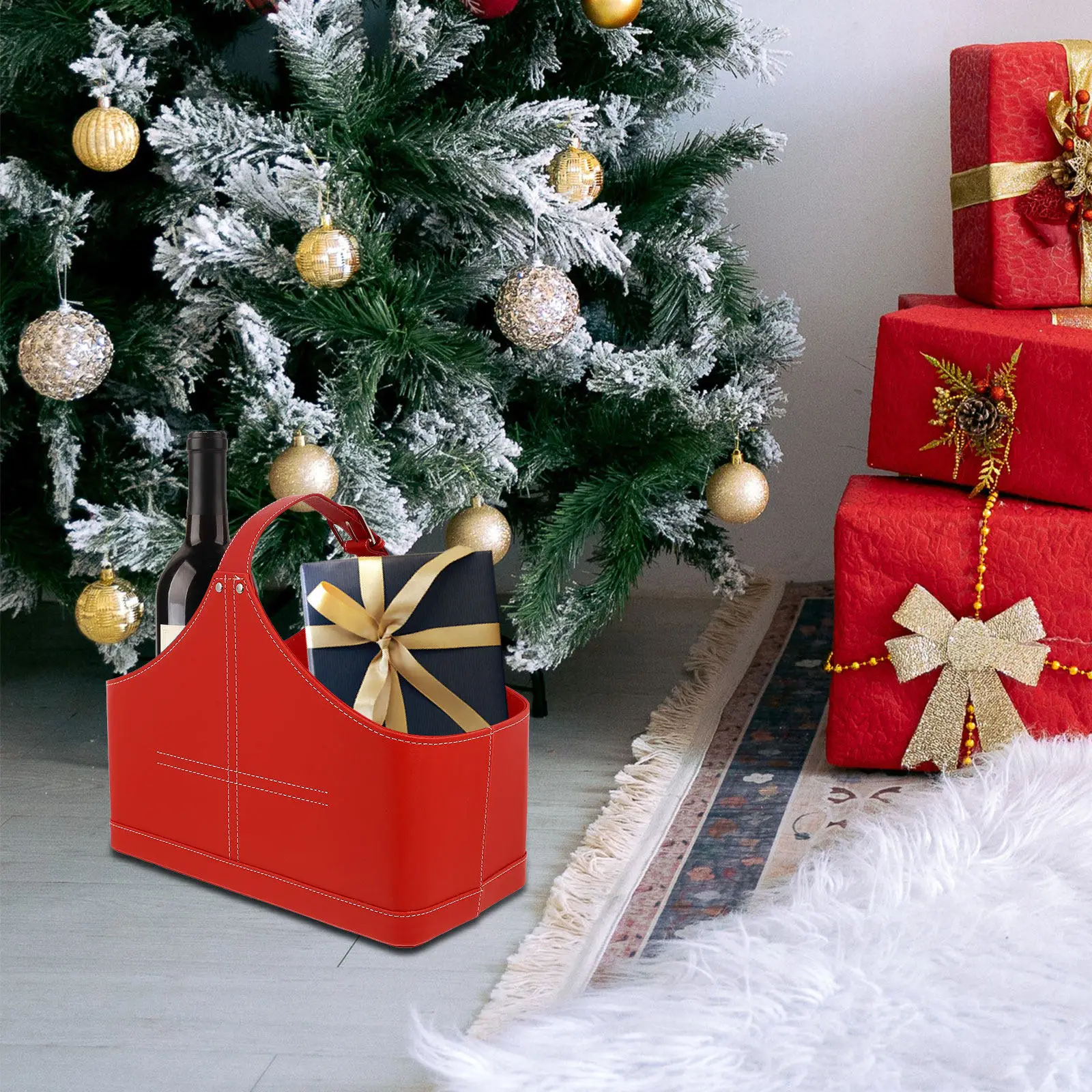 1Pcs Holiday Christmas Gift Pouch PU Portable Gift Basket Handle Perfect for Cookies Jewelry Candies Craft
1Pcs Holiday Christmas Gift Pouch PU Portable Gift Basket Handle Perfect for Cookies Jewelry Candies Craft