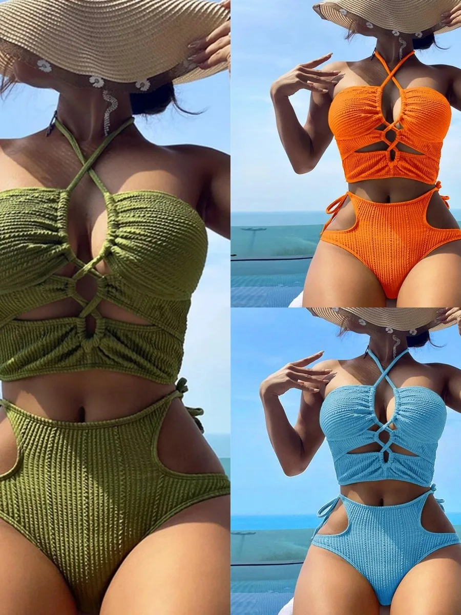 Sexy Hollow out Pure Color Bikini Swimwear 2024 High Waist Ladies' Two-Piece Crossbody Sportswear Fitn Fans Supplies
Sexy Hollow out Pure Color Bikini Swimwear 2024 High Waist Ladies' Two-Piece Crossbody Sportswear Fitn Fans Supplies