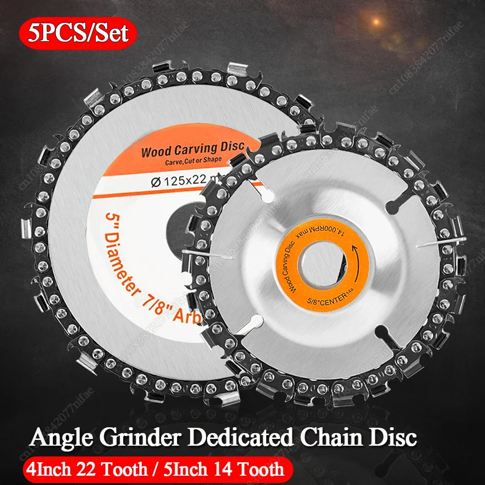 5Pcs/Set Detachable 4 Inch / 5 Inch Angle Grinder Disc Dedicated Chain Disc Woodwork Carving Chain Saw Disc Slotting Blade Tool
5Pcs/Set Detachable 4 Inch / 5 Inch Angle Grinder Disc Dedicated Chain Disc Woodwork Carving Chain Saw Disc Slotting Blade Tool